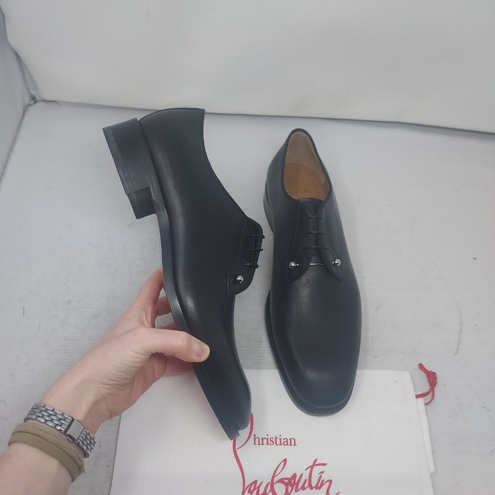 Christian Louboutin Black Chambeliss Leather Oxford Shoe - Picture 3 of 12